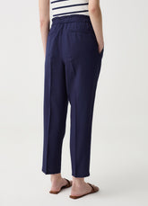 Ovs Cigarette Trousers With Darts And Drawstring